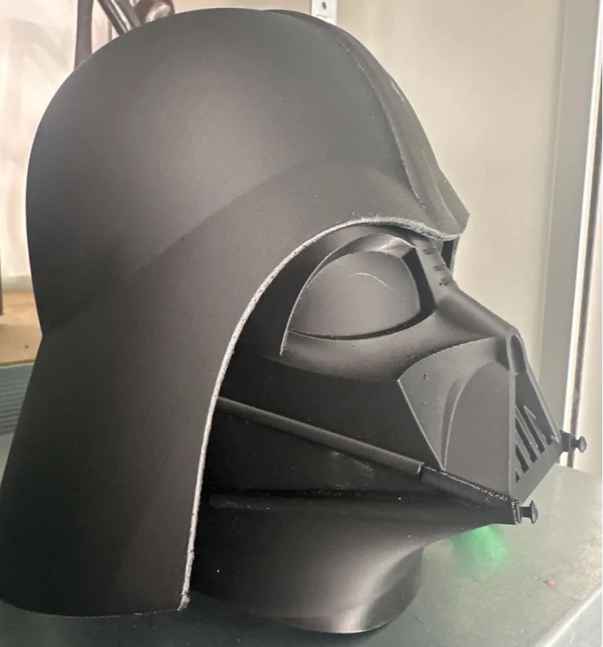 Full-size dark science-fiction helmet print