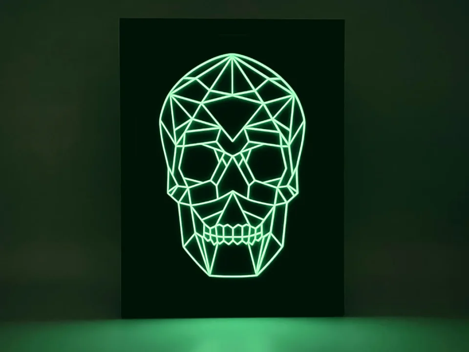 Geometric Glow Skull Art
