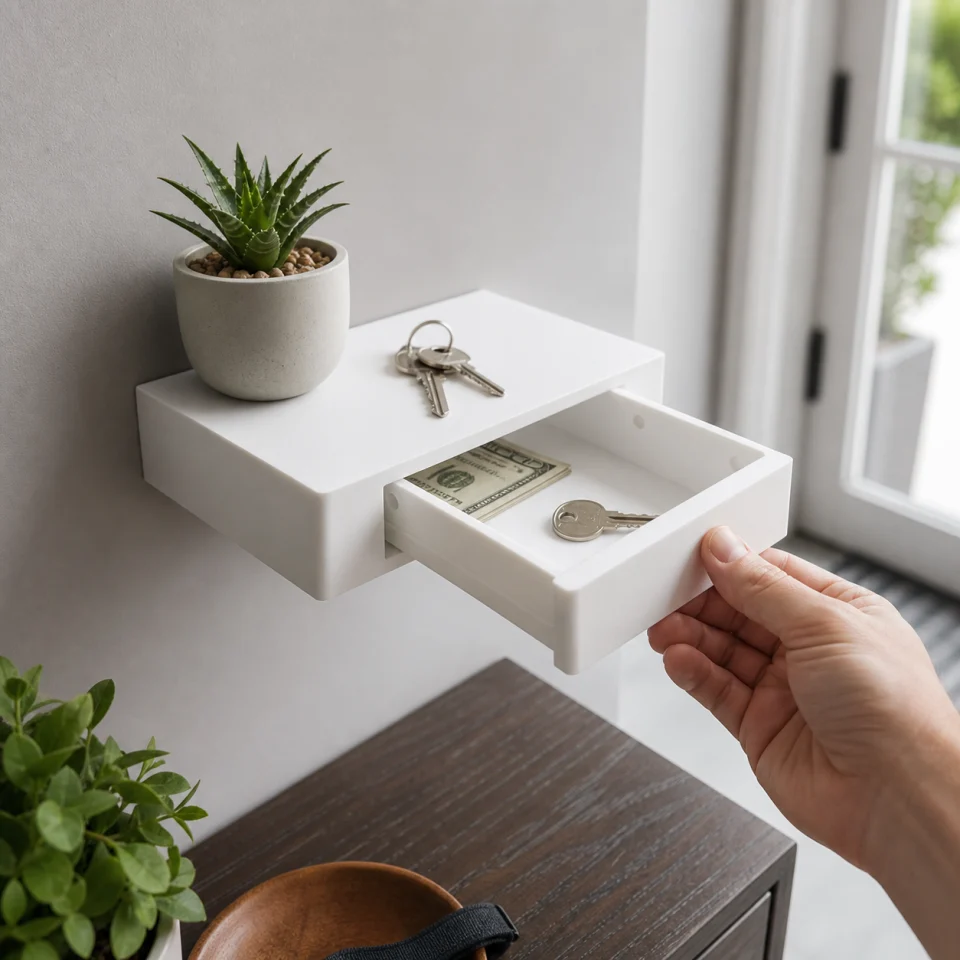 Hidden Compartment Floating Wall Shelf