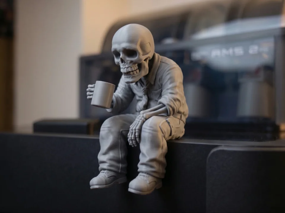 Working to the Bone Office Skeleton